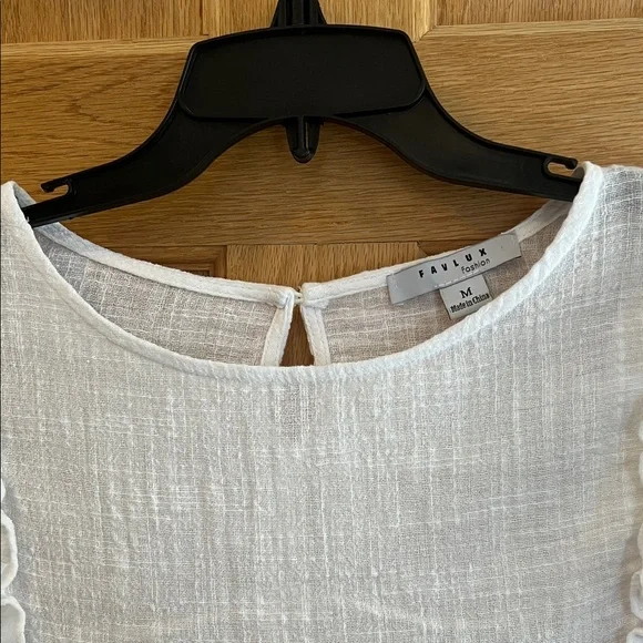 FAVLUX - Pretty White Ruffle Sleeve Blouse - Medium - Picture 7 of 16